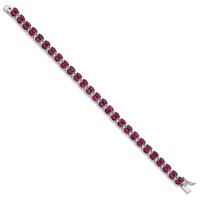 Sterling Silver Rhodium-plated Ruby Bracelet view 2