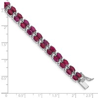 Sterling Silver Rhodium-plated Ruby Bracelet view 5