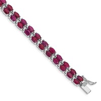 Sterling Silver Rhodium-plated Ruby Bracelet view 1