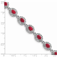 Sterling Silver Rhodium-plated Ruby Bracelet view 3