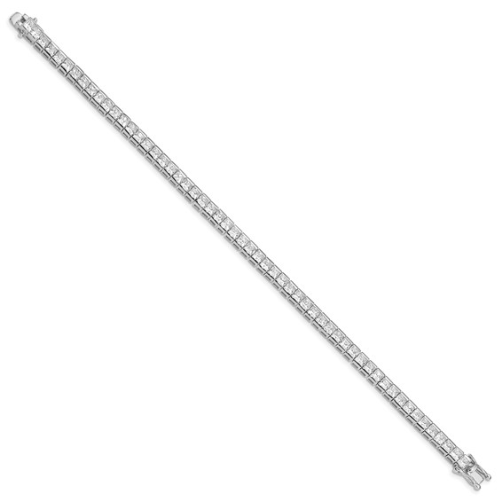 Sterling Silver Rhodium-plated CZ Tennis Bracelet