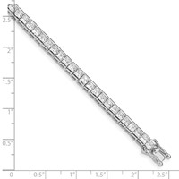 Sterling Silver Rhodium-plated Polished 3mm CZ Tennis Bracelet, 7.5" view 3