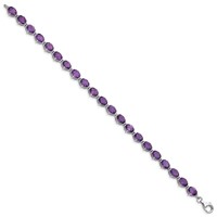 Sterling Silver Rhodium-plated Amethyst Bracelet view 2