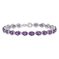 Sterling Silver Rhodium-plated Amethyst Bracelet view 4