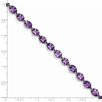 Sterling Silver Rhodium-plated Amethyst Bracelet view 3