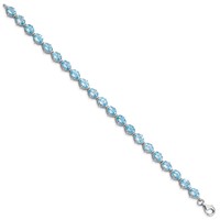 Sterling Silver Rhodium-plated Swiss Blue Topaz Bracelet view 2