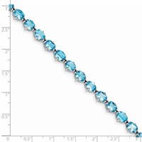 Sterling Silver Rhodium-plated Swiss Blue Topaz Bracelet view 3