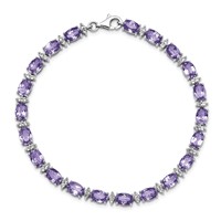 Sterling Silver Rhodium-plated Amethyst & White Topaz Bracelet view 5