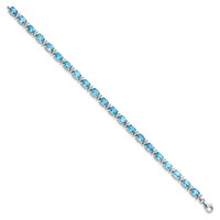 Sterling Silver Rhodium-plated Sky BT & White Topaz Bracelet view 2