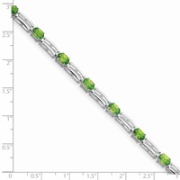 Sterling Silver Rhodium-plated Peridot Bracelet view 3