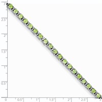 Sterling Silver Rhodium-plated Peridot and Diamond Bracelet view 4