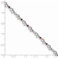 Sterling Silver Rhodium-plated Garnet & Diamond Bracelet view 3