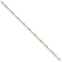 Sterling Silver Rhodium-plated Citrine Bracelet view 2
