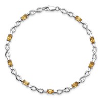 Sterling Silver Rhodium-plated Citrine Bracelet view 4