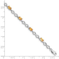 Sterling Silver Rhodium-plated Citrine Bracelet view 3