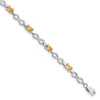 Sterling Silver Rhodium-plated Citrine Bracelet view 1