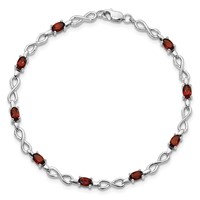 Sterling Silver Rhodium-plated Garnet Bracelet view 5