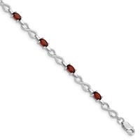 Sterling Silver Rhodium-plated Garnet Bracelet view 1