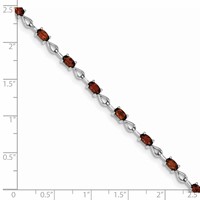 Sterling Silver Rhodium-plated Garnet Bracelet view 3