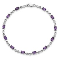 Sterling Silver Rhodium-plated Amethyst Bracelet view 5