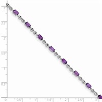 Sterling Silver Rhodium-plated Amethyst Bracelet view 4