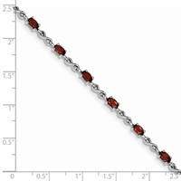 Sterling Silver Rhodium-plated Garnet Bracelet view 4