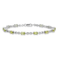 Sterling Silver Rhodium-plated Peridot Bracelet view 3