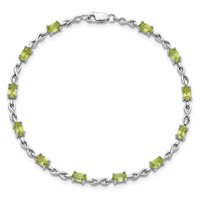 Sterling Silver Rhodium-plated Peridot Bracelet view 5