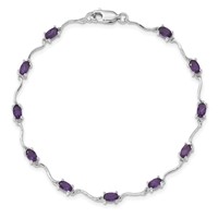 Sterling Silver Rhodium-plated Amethyst Bracelet view 5