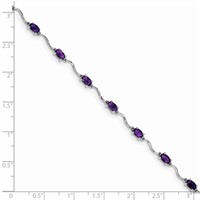 Sterling Silver Rhodium-plated Amethyst Bracelet view 3
