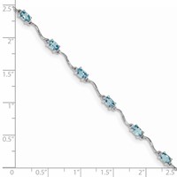 Sterling Silver Rhodium-plated Blue Topaz Bracelet view 3