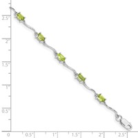 Sterling Silver Rhodium-plated Peridot Bracelet view 3