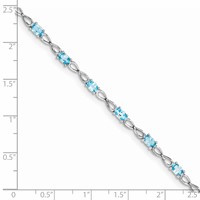 Sterling Silver Rhodium-plated Blue Topaz Bracelet view 4