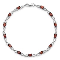 Sterling Silver Rhodium-plated Garnet Bracelet view 5