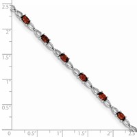 Sterling Silver Rhodium-plated Garnet Bracelet view 4