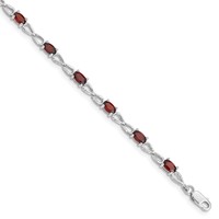 Sterling Silver Rhodium-plated Garnet Bracelet view 1