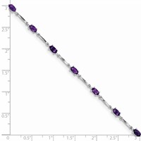 Sterling Silver Rhodium-plated Amethyst Bracelet view 3
