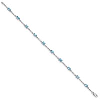 Sterling Silver Rhodium-plated Blue Topaz Bracelet view 2