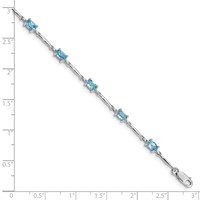Sterling Silver Rhodium-plated Blue Topaz Bracelet view 3
