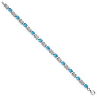 Sterling Silver Rhodium-plated Blue Topaz Bracelet view 2