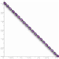 Sterling Silver Rhodium-plated Amethyst and Diamond Bracelet view 4