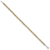 Sterling Silver Rhodium-plated Citrine and Diamond Bracelet view 2