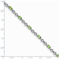 Sterling Silver Rhodium-plated Peridot Bracelet view 4