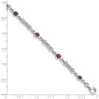 Sterling Silver Rhodium-plated Composite Ruby and Diamond Bracelet view 4