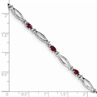 Sterling Silver Rhodium-plated Composite Ruby and Diamond Bracelet view 3