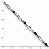 Sterling Silver Rhodium-plated Sapphire and Diamond Bracelet view 3
