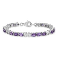 Sterling Silver Rhodium-plated Amethyst Bracelet view 3