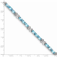 Sterling Silver Rhodium-plated Blue Topaz Bracelet view 4