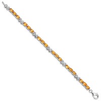 Sterling Silver Rhodium-plated Citrine Bracelet view 2