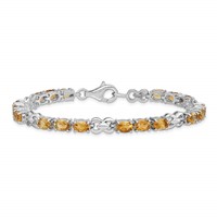 Sterling Silver Rhodium-plated Citrine Bracelet view 3